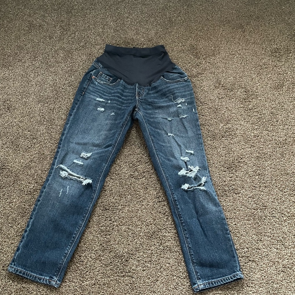 Size 2 SHORT maternity boyfriend jeans